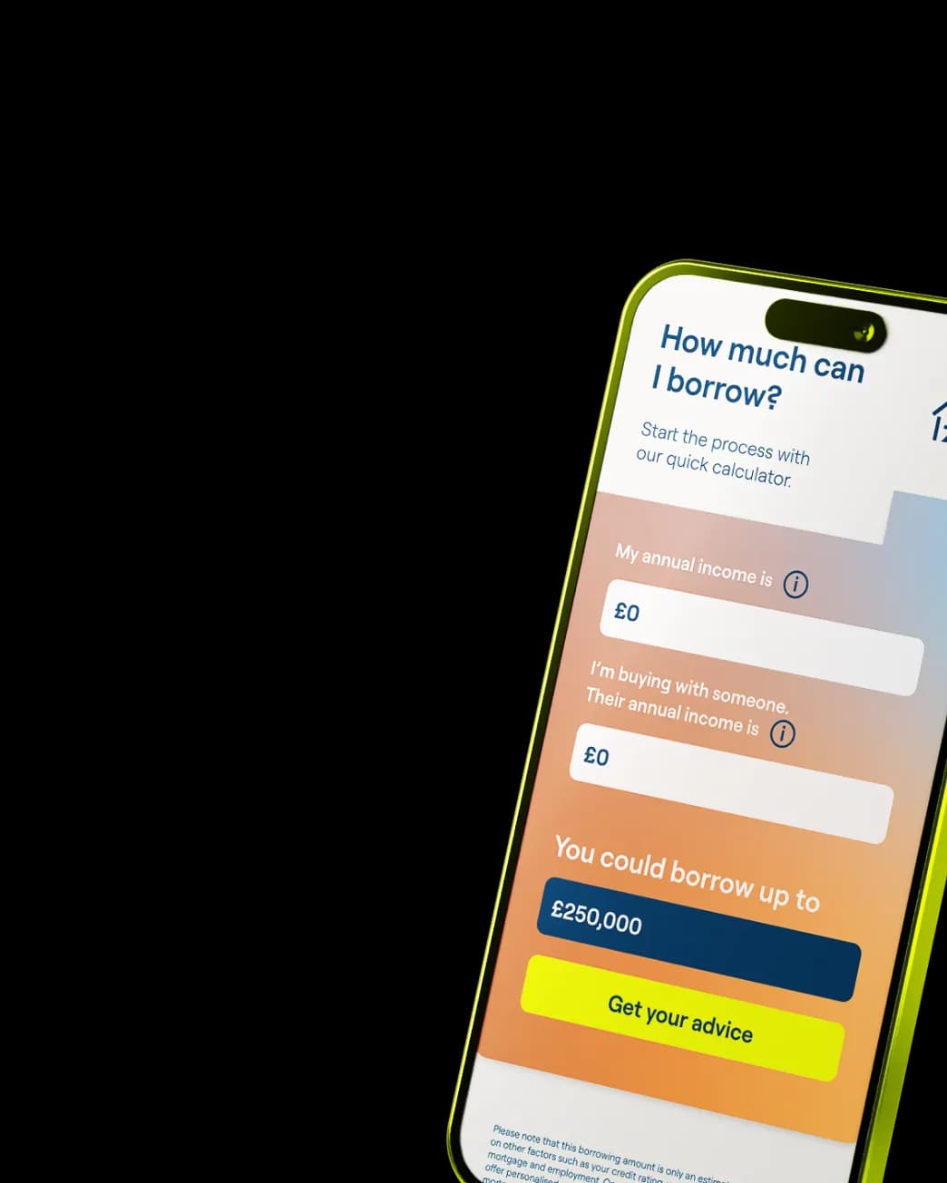 Phone with a calculator app on the screen